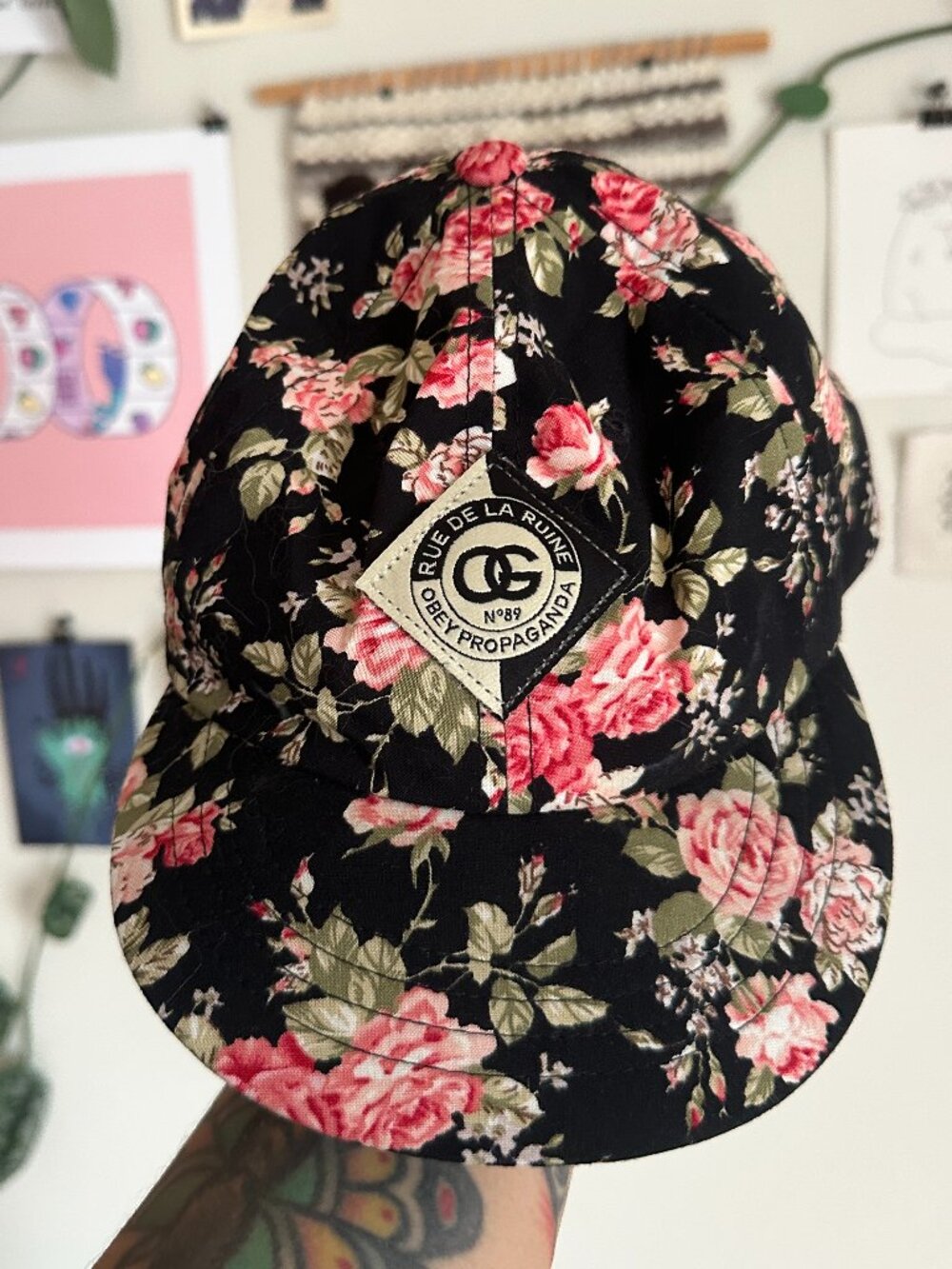 Vintage floral OBEY six panel hat